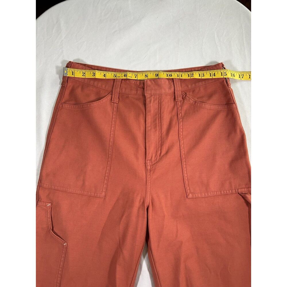 Pilcro Painted Puddle Flare Cargo Pants Womens Size 28 Burnt Orange Boho - Picture 11 of 14